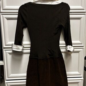 bebe Brown Dress with White Cuffs